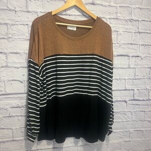 Maurices 3x Brown and Black Striped Sweater